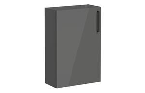 VitrA Root Flat 55cm 1 Door Slim Lower/Base Unit (LH Hinge) - Anthracite High Gloss